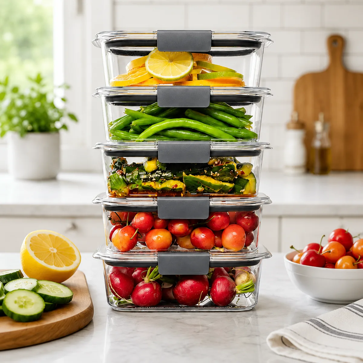 Rubbermaid Brilliance 5-Container Set